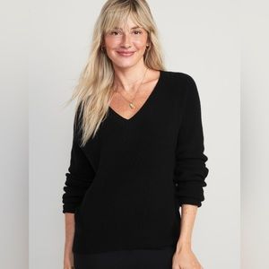 NWT! V-Neck Shaker-Stitch Cocoon Sweater for Women Old Navy Brand